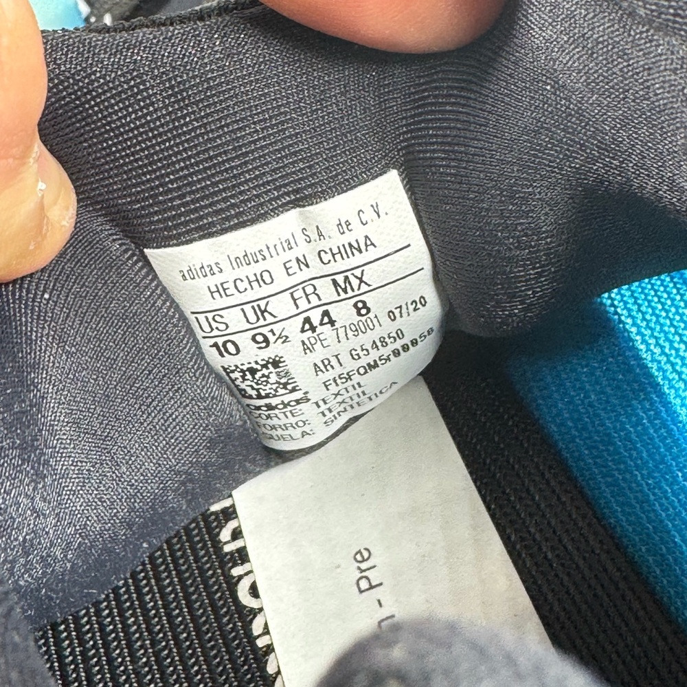 adidas Black Sneakers with Bright Blue Liner